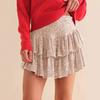 Falda corta de lentejuelas de verano para mujer, estilo amazónico europeo y americano, moda casual, dulce, plisada, de color liso, sexy con lentejuelas