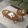 Mesa de centro simple moderna nórdica para el hogar sala de estar mesa auxiliar redonda para sofá mesa pequeña de apartamento portátil mesa pequeña mesa de té plegable