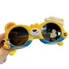 Gafas de Sol Geniales Playa Silicona Niños Gafas de Sol Polarizadas Sombrero de Paja Oso Dibujo Animado Lindo Parasol Niños Verano Protección Solar