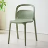 Silla de Comedor Nórdica para Uso Doméstico, con Respaldo, Taburete Hueco de Colores, Silla de Ocio Apilable para Balcón, Silla de Plástico para Apartamentos Pequeños