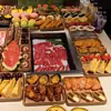 Plato comercial de melamina para barbacoa, plato de barbacoa para autoservicio, plato de brocheta de carne fresca de color sólido estilo coreano para barbacoa, plato para salsas de condimento y platos secos
