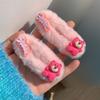 Estilo Ins Pinza para el Cabello de Oso de Fresa Nuevo Clip Lateral Chica Dulce Elegante Estilo Coreano Horquilla para Estudiante Corazón de Niña Tocado Popular