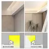 Tira de luz LED unilateral de 45 grados hacia arriba Tira de luz para techo suspendido colgada en el borde Luz lineal Sin ranurado Canaleta reflectante para lavado de techo