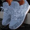 Outono 2019 popular transfronteiriço popular europeu e americano sapatos casuais de lantejoula respirável strass Novo plataforma tamanho grande Esportes sapatos femininos