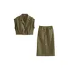 Ropa de mujer de estilo europeo y americano para comercio exterior en stock, nuevo conjunto de moda simple sin mangas, falda chaleco, para ir al trabajo 2024 otoño