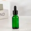 Botella de Vidrio Verde para Aceite Esencial con Gotero de Punta de Goma, Botella Dispensadora de Sérum de 10 ml, Botella de Muestra de 30 ml Tipo Gotero