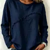 2026 Ropa de mujer europea y americana sitio independiente de Amazon otoño e invierno nuevo camiseta de manga larga de encaje empalmado con cuello redondo top casual