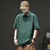 Camisa Polo de Manga Corta para Hombre de Peso Pesado 280g, Nuevo Estilo de Verano, Corte Holgado, Camiseta Talla Grande, Camiseta Casual al por Mayor