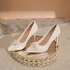 Zapatos de Boda Champagne Francés Zapatos de Novia Vestido de Novia Principal Xiuhe Doble Uso Boca Baja Tacón de Aguja Tacones Altos para Mujer