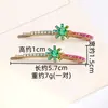 Grampo de Cabelo Colorido Geométrico da Moda com Strass, Presilha Redonda para Meninas, Acessório de Cabelo para Parte de Trás da Cabeça