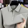 Camisa Polo Antibacteriana sin Costuras 10A para Hombre, Nueva Camiseta de Manga Larga de Lujo Casual de Negocios Primavera/Otoño con Cuello