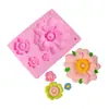 En stock venta al por mayor variedad de moldes de silicona para chocolate de flor de margarita pequeña, flip sugar, pasteles, utensilios para hornear en casa
