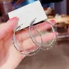 Brincos Europeus e Americanos Exagerados Personalizados, Brincos Simples de Metal Cravejados com Diamantes, Brincos de Círculo Geométrico Fashion Retrô Atacado