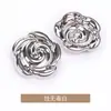 Botões de Metal em Forma de Flor Costurados à Mão, Roupas de Lã da Moda e Exquisitas, Ternos, Casacos, Jaquetas Corta-Vento, Botões, Botões