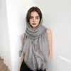 Novo lenço de laço de renda cor pura estilo fino primavera e outono lenço de seda extra longo xale de proteção solar lenço de cabeça versátil