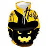 Nuevo Suéter Casual con Capucha 3D Estampado Digital de Halloween Europeo y Americano 2024 para Hombre, Holgado, Sudadera con Capucha para Pareja