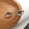 Brincos Anel Mobius de Prata Esterlina S925 para Mulheres com Diamantes, Nicho de Alto Padrão, Luxo Acessível e Novos Brincos Versáteis