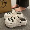 Zapatos con Agujeros de EVA para Mujer Verano Moda Exterior Slip-on Antideslizante Suela Gruesa que Aumenta la Altura Estilo Nuevo Sandalias de Media Punta Baotou