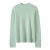 Suéter de cashmere com gola alta, novo modelo outono e inverno 2026, blusa básica feminina com bainha enrolada, estilo elegante, corte solto, suéter que afina e aquece