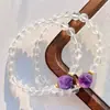 Pulsera de Pulsera de Diseño Vintage Guofeng de 6 mm Blanca de Arce Cristal Blanco Amatista