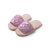 Pantuflas de Colores Caramelo con Lentejuelas para Mujer, Estilo Europeo y Americano Simple, para Interiores del Hogar, para Todas las Estaciones, de Algodón y Lino