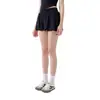 Saia de Tênis Feminina Cor Nude, Cintura Alta, Anti-Exposição, Respirável, com Bolsos, Saia Esportiva Rodada para Corrida