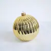 Decoraciones Navideñas Transfronterizas Bolas de Calabaza Electroplateadas de 12 cm Arreglo de Escena de Fiesta Adornos Colgantes Bolas Colgantes Bolas de Plástico