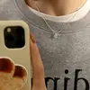 Collar Colgante de Plata de Ley S925 Estilo Coreano Lujo Ligero Nicho Diamante Ovalado Cadena para Clavícula Alto Sentido del Diseño Combinable