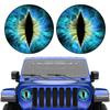 Pegatinas para faros delanteros de Wrangler con diseño de ojo de bestia de una sola pasada.