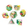 Dados de Resina Jogo de Mesa DND Dungeons & Dragons COC Roleplaying TRPG Cthulhu Poliédricos D4-D20 Conjunto de 7 Peças