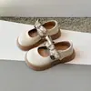 Zapatos Pequeños de Cuero para Niñas 2026 Primavera y Otoño Nuevo Estilo Zapatos Individuales de Suela Suave para Niños Estilo Británico Negro Zapatos de Princesa para Estudiantes de Primaria