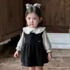 Vestido coreano sencillo de dos piezas para niñas, estilo principios de otoño 2026, vestido de princesa de otoño para niños pequeños