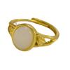 Anillo de seguridad ovalado de imitación de jade Hetian con diseño de bambú para el dedo índice, estilo retro elegante, anillo abierto de bambú