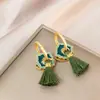Novos Brincos Estilo Chinês Retrô Estilo Nacional Feminino 2024 Novos Brincos de Alto Padrão Luxo Leve Elegantes Elegantes Estilo Antigo