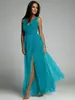 Vestido Europeu e Americano Transfronteiriço 2024 Novo Marson Sexy Decote V Cintura Apertada Emagrecedor Fenda Lateral Grande Vestido