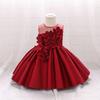In Cross-border AliExpress Novo bebê forjado pano criança princesa saia malha comprimento tubo de comprimento tridimensional flor vestido infantil
