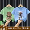 Verão Bebê Manga Curta Verão Fino Estampa de Desenho Animado Moda Roupas Camiseta de Manga Curta Meninos Bebê Algodão Puro Top