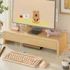 Soporte elevador de computadora de madera maciza, elevador de monitor de escritorio, organizador de estación de trabajo, base de soporte, dispositivo de soporte de pantalla