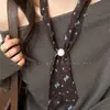 Nuevo pañuelo de seda con cuentas de gasa de estilo ins, diseño retráctil, protector de cuello de moda, banda decorativa para el cuello para camisetas y prendas de punto