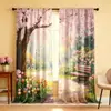 Cortinas de barra cruzada Cortinas con estampado creativo Cortinas decorativas para sala de estar y dormitorio Venta directa de fábrica venta al por mayor personalizable