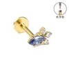 Aretes de Aleación de Titanio F136, Aretes Largos Finamente Tallados para Hélice Auricular, Piercings para Labio con Circonita, Joyería para Piercings Corporales de Titanio G23