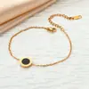 Serie de Pulseras de Acero de Titanio Estilo Coreano Pulsera de Trébol de Cuatro Hojas para Mujer, Moderna y Versátil, Pulsera de Acero de Titanio de Gama Alta, Joyería que No se Desvanece