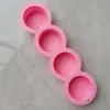 Molde redondo de silicona de cuatro tipos de flores incluso diferentes molde para hacer pasteles de luna molde para hornear molde para jabón hecho a mano vela