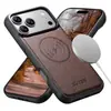 Suteni es Adecuado para Funda de Teléfono Móvil Iphone18Promax, Funda de Cuero de Manzana con Patrón de Lichi, Carga Inalámbrica Magsafe