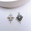 Colgante de borla calada doble colgante de circón incrustado con circón pulsera collar que conserva el color material para accesorios de joyería hechos a mano DIY