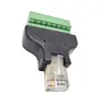 Venta caliente RJ45 a terminal de 8 pines Adaptador de red RJ45 con blindaje Cabezal de cristal 8P8C a terminal verde