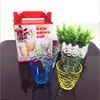 Juego de cuatro piezas de vidrio de colores gota de lluvia Juego de seis piezas de regalo promocional Juego de vasos de agua de vidrio Vaso publicitario Al por mayor