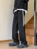 Pantalones de rayas de secado rápido para hombre, verano, finos, holgados, de pierna ancha, pantalones deportivos para niño, pantalones casuales para adolescentes
