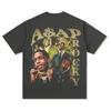 Camiseta de manga curta estampada A USD AP Rocky de hip hop rap transfronteiriça vintage retrô americana Rapper wear maré