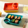 Bandeja de Plástico Quadrada Estilo Japonês Prato de Jantar para Frango Frito Prato de Plástico Criativo Doméstico Prato para Bolinhos com Vinagre